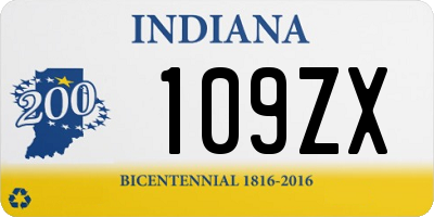 IN license plate 109ZX