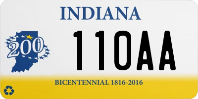 IN license plate 110AA