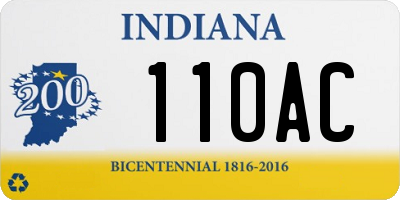 IN license plate 110AC