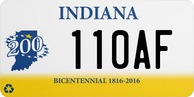 IN license plate 110AF