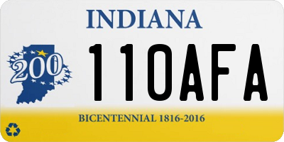 IN license plate 110AFA
