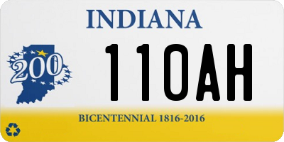 IN license plate 110AH