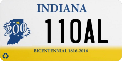 IN license plate 110AL