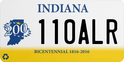IN license plate 110ALR