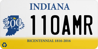 IN license plate 110AMR