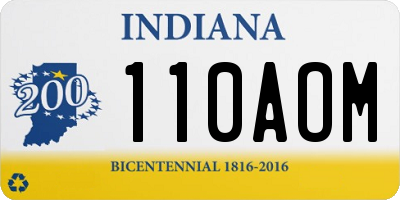 IN license plate 110AOM