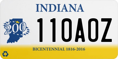 IN license plate 110AOZ