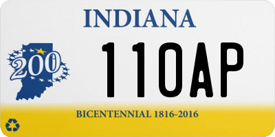 IN license plate 110AP