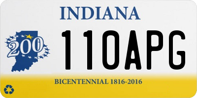 IN license plate 110APG