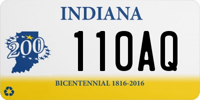 IN license plate 110AQ