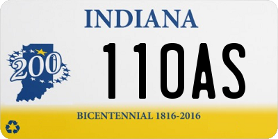 IN license plate 110AS