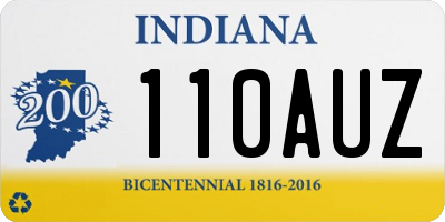 IN license plate 110AUZ