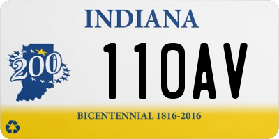 IN license plate 110AV