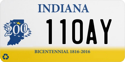 IN license plate 110AY