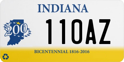 IN license plate 110AZ