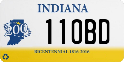 IN license plate 110BD