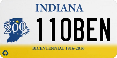 IN license plate 110BEN