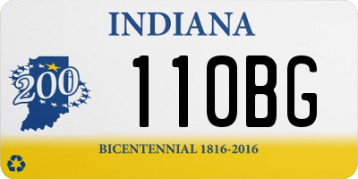 IN license plate 110BG