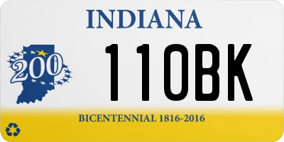 IN license plate 110BK