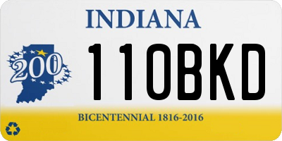 IN license plate 110BKD