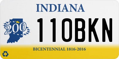 IN license plate 110BKN