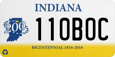 IN license plate 110BOC