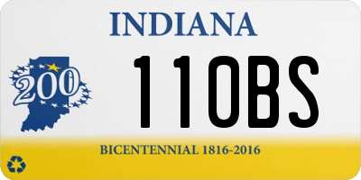 IN license plate 110BS