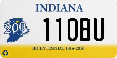 IN license plate 110BU