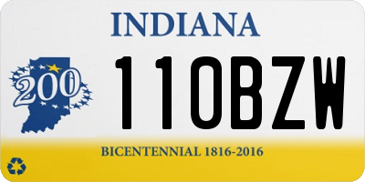 IN license plate 110BZW