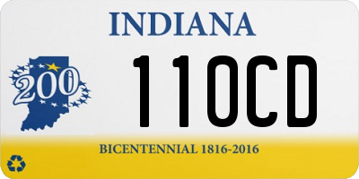 IN license plate 110CD