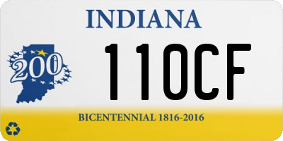 IN license plate 110CF