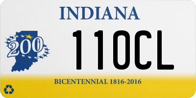 IN license plate 110CL