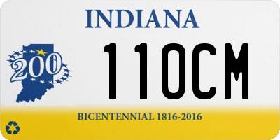 IN license plate 110CM