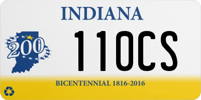 IN license plate 110CS