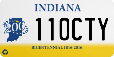 IN license plate 110CTY
