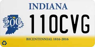 IN license plate 110CVG