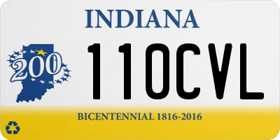 IN license plate 110CVL