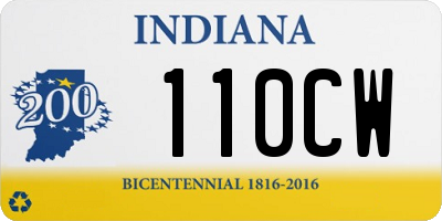 IN license plate 110CW