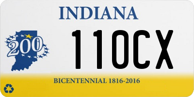 IN license plate 110CX