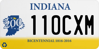 IN license plate 110CXM