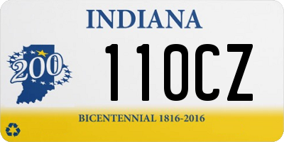 IN license plate 110CZ