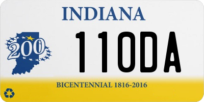 IN license plate 110DA