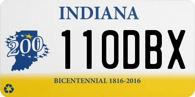 IN license plate 110DBX