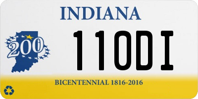 IN license plate 110DI