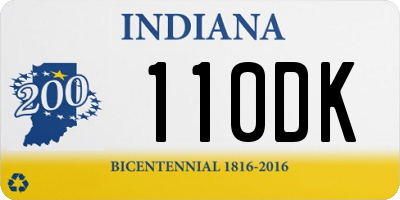 IN license plate 110DK