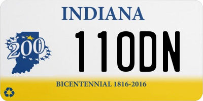 IN license plate 110DN