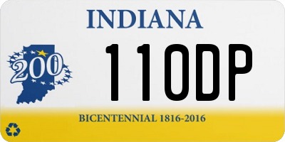 IN license plate 110DP