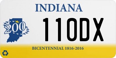 IN license plate 110DX