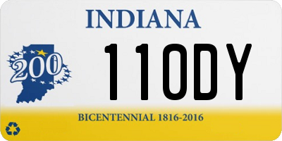 IN license plate 110DY
