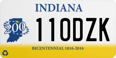 IN license plate 110DZK